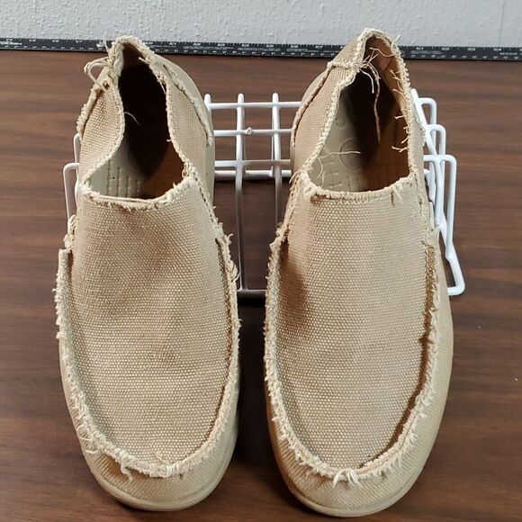 Crocs Santa Cruz Slip On Loafers Casual Beach Boat Shoes Tan Men's‎ 7 - Picture 6 of 7